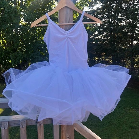 3/$25 🧁 Girl’s Ballerina White Tutu Dress, Velvet Bodice Bodysuit, Size Large - Picture 3 of 9